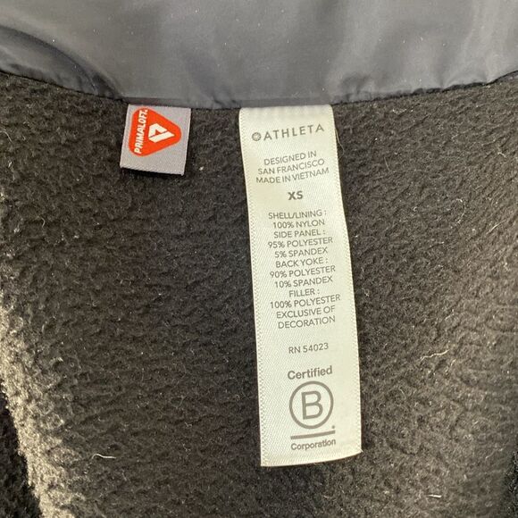 Athleta Rock Ridge Primaloft Black Quilted Coat With Reflective Trim Size XS - Picture 8 of 14